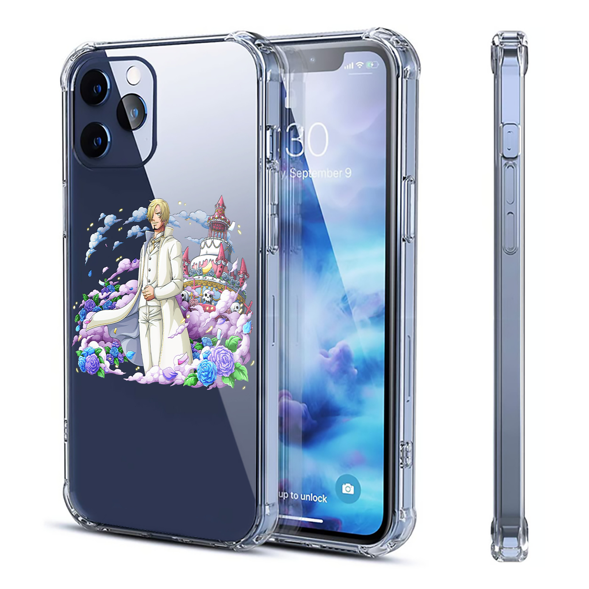 （画像用） ワンピース サンジ ONE PIECE Sanji 【iPhone 12シリーズ対応】透明スマホケース（クリアソフトケース）